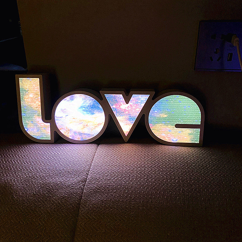 Moderne Art Deco waterdichte PS LOVE letter LED tafellamp voor de slaapkamer