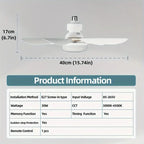 2-IN-1 DRAAGBARE DECKENVENTILATOR & LICHT met afstandsbediening