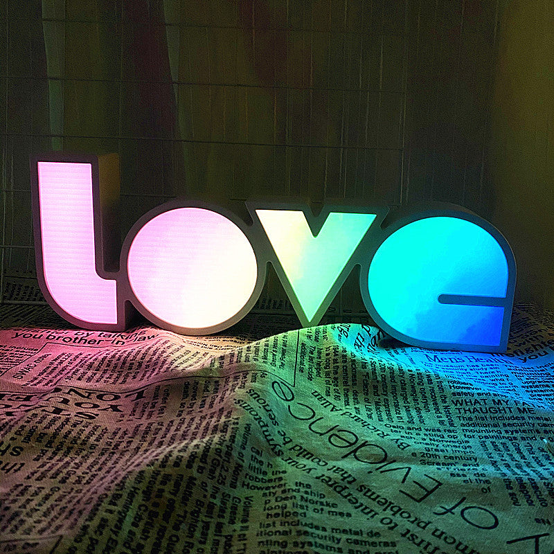 Moderne Art Deco waterdichte PS LOVE letter LED tafellamp voor de slaapkamer