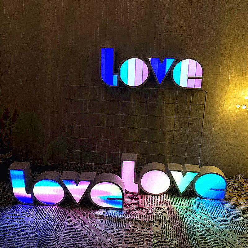 Moderne Art Deco waterdichte PS LOVE letter LED tafellamp voor de slaapkamer