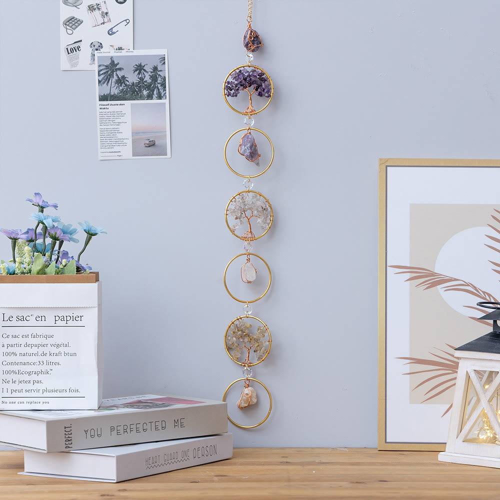 Crystal Tree of Life 6 Ringen Wanddecoratie Ornament
