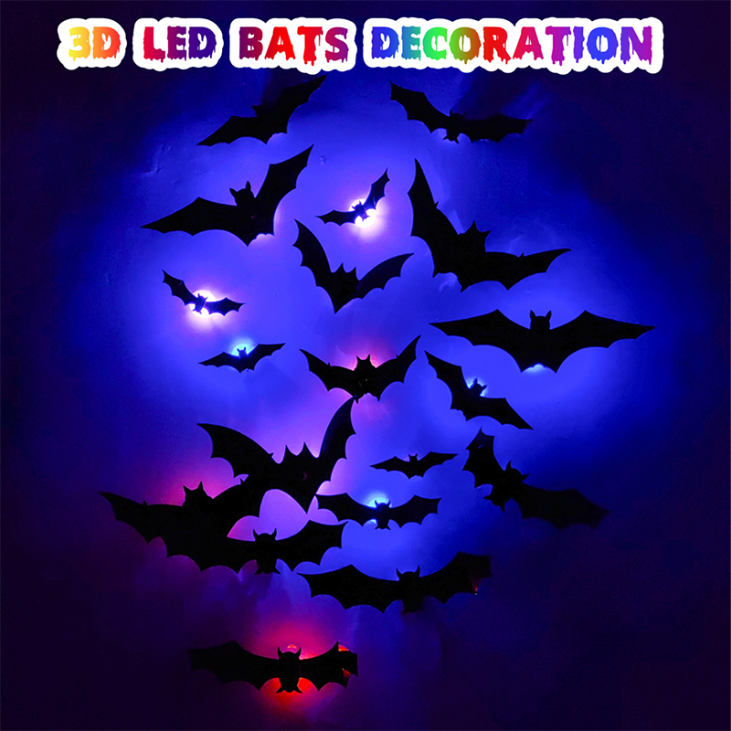3D Vleermuis LED Wanddecoratie — Maak uw huis tot het engste Halloween-podium met levensechte vliegillusies!