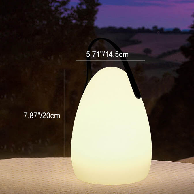 Moderne eenvoud plastic rond vierkant hand LED tafellamp voor buitenpatio