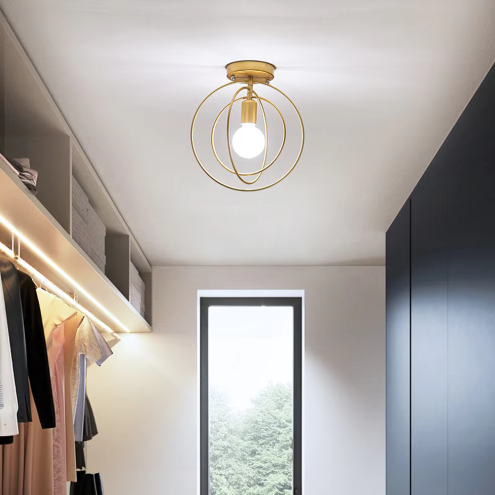 Moderne ringvormige plafondlamp goud