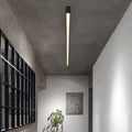 Zwarte metalen plafondlamp LED lineair minimalistisch modern ontwerp
