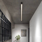 Zwarte metalen plafondlamp LED lineair minimalistisch modern ontwerp
