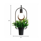 Potplant restaurant wandlamp industrieel metaal 1 licht zwart LED wandverlichting