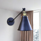 Zwarte Afwerking Conische Wandlamp Retro Stijlvol Metaal 1 Hoofd Gang Wandverlichting, 2 Stuks