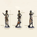 Afrikaanse vrouwelijke muzikant sculptuur