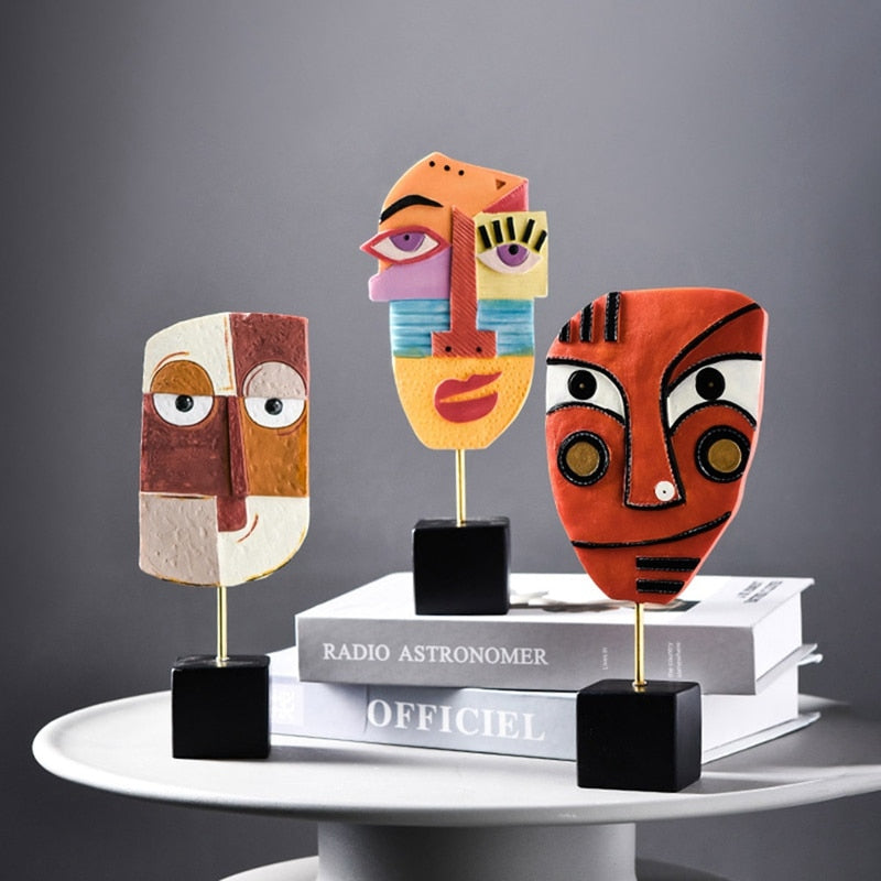 Abstract Pop Art Gezicht Thuis Sculptuur