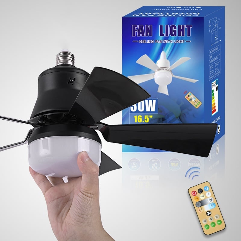 2-IN-1 DRAAGBARE DECKENVENTILATOR & LICHT met afstandsbediening