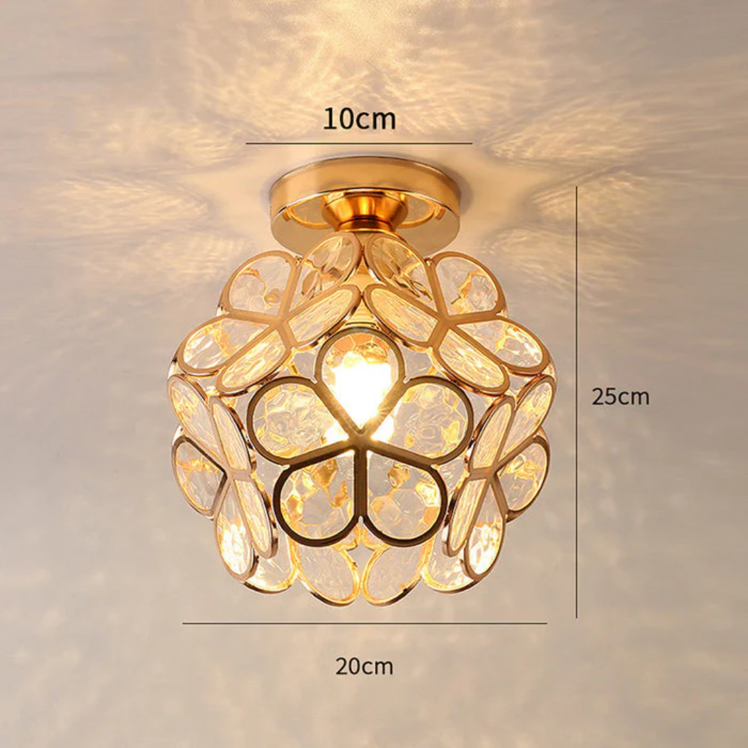 Luxe glazen bloemen plafondlamp
