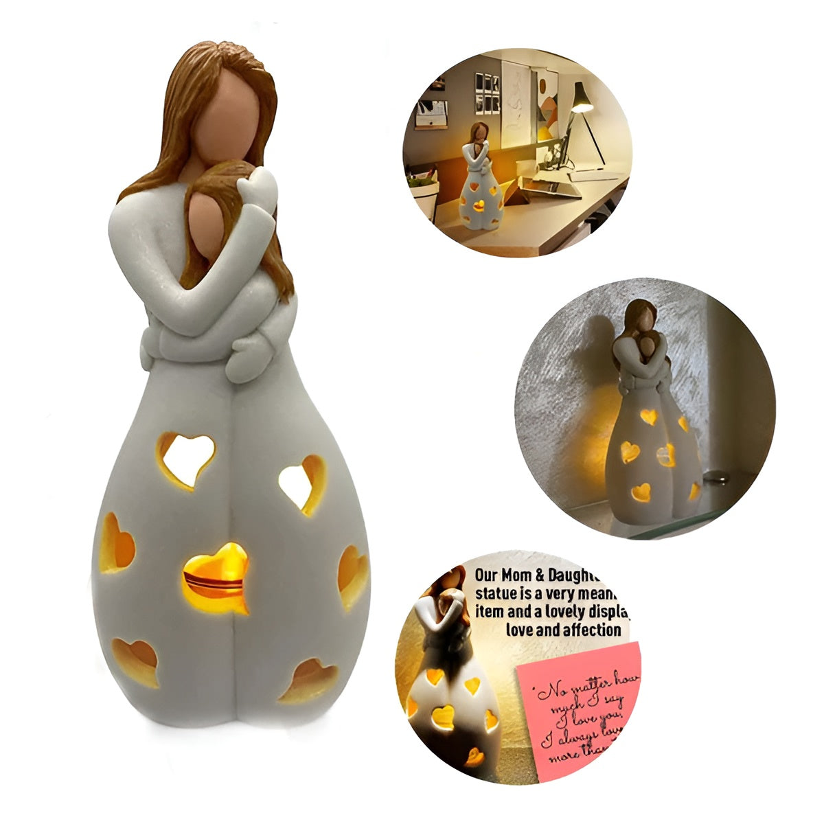 Moeder-Dochter Figuur Flikkerende Kaarsenhouder - LoveGlow