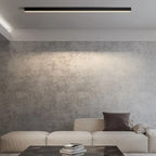 Zwarte metalen plafondlamp LED lineair minimalistisch modern ontwerp