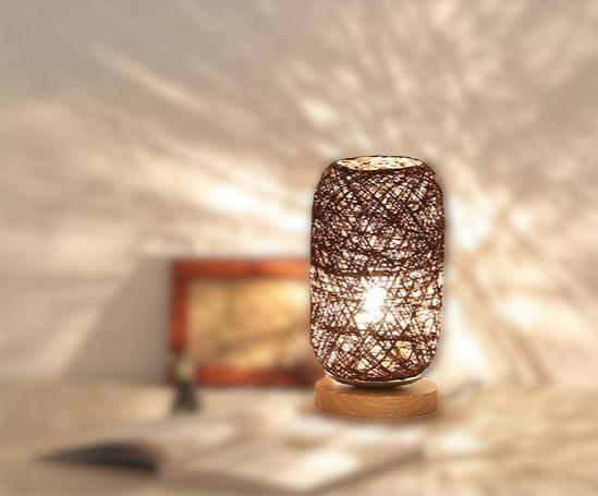 Tafellamp van Rattan hout
