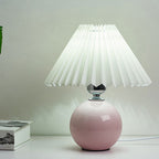 Noordse minimalistische 1-lamp tafellamp van keramiek met plooien