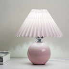Noordse minimalistische 1-lamp tafellamp van keramiek met plooien