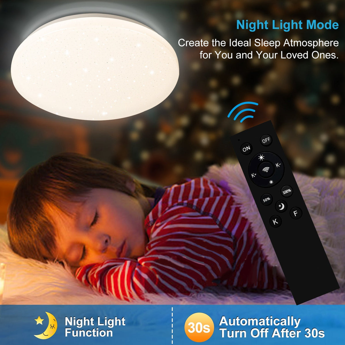 24W LED plafondlamp dimmable met sterrenhemel-effect