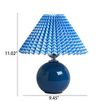 Noordse minimalistische 1-lamp tafellamp van keramiek met plooien