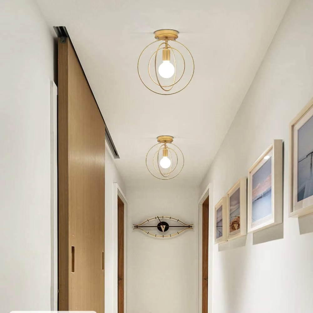 Moderne ringvormige plafondlamp goud