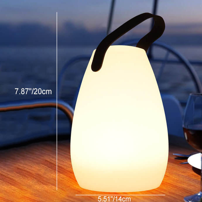 Moderne eenvoud plastic rond vierkant hand LED tafellamp voor buitenpatio