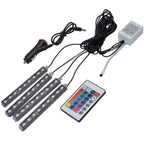 Car RGB LED Strip Light Draadloze Afstandsbediening en Stemcontrole