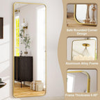 Avosian | Elegante Gouden Aluminium Frame Volledige Lengte Spiegel met Stand