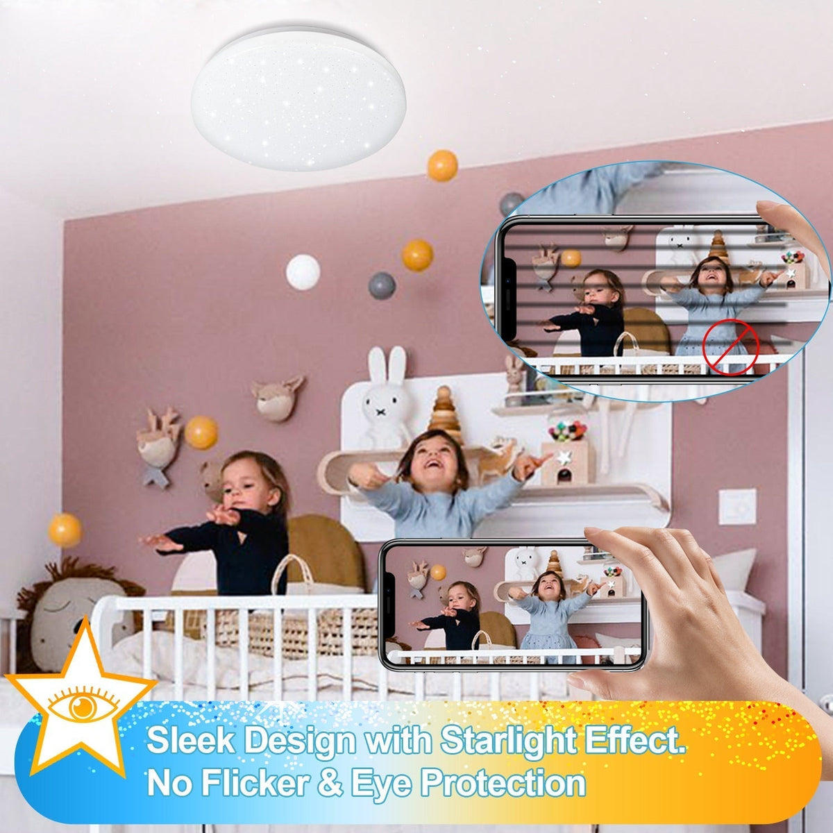 24W LED plafondlamp dimmable met sterrenhemel-effect