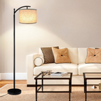 Vloerlamp met 3 kleurtemperaturen LED-bol, Vloerlamp hoge industriële vloerlamp om te lezen voor slaapkamer, kantoor, witte lampenkap inbegrepen