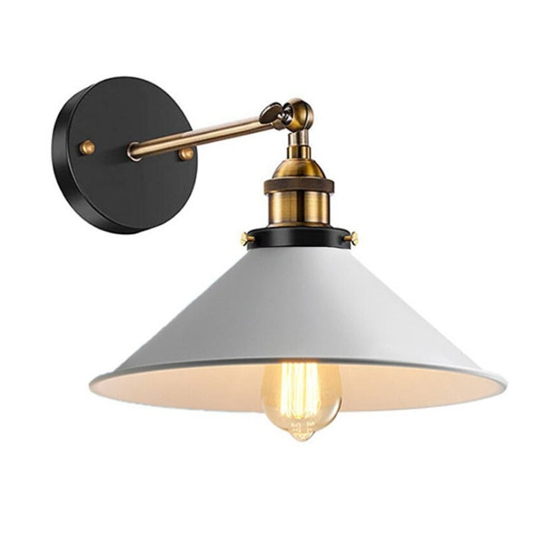 Witte industriële vintage wandlamp