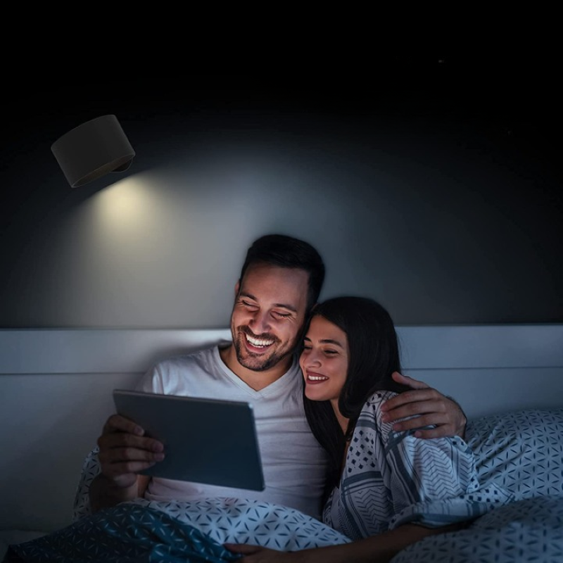 LED-Wandlampen, Wandmontierte Lampen met oplaadbare accu, 3 kleurtemperaturen & 3 helderheidsniveaus, 360° draaibare magnetische bal, draadloze wandlampen voor studie, lezen, nachttafel