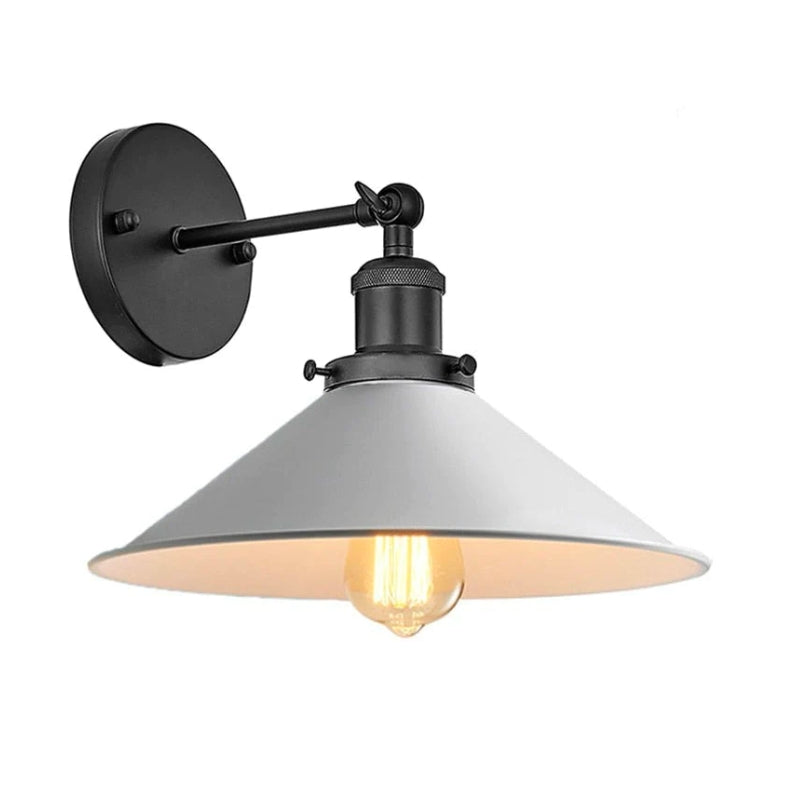 Witte industriële vintage wandlamp