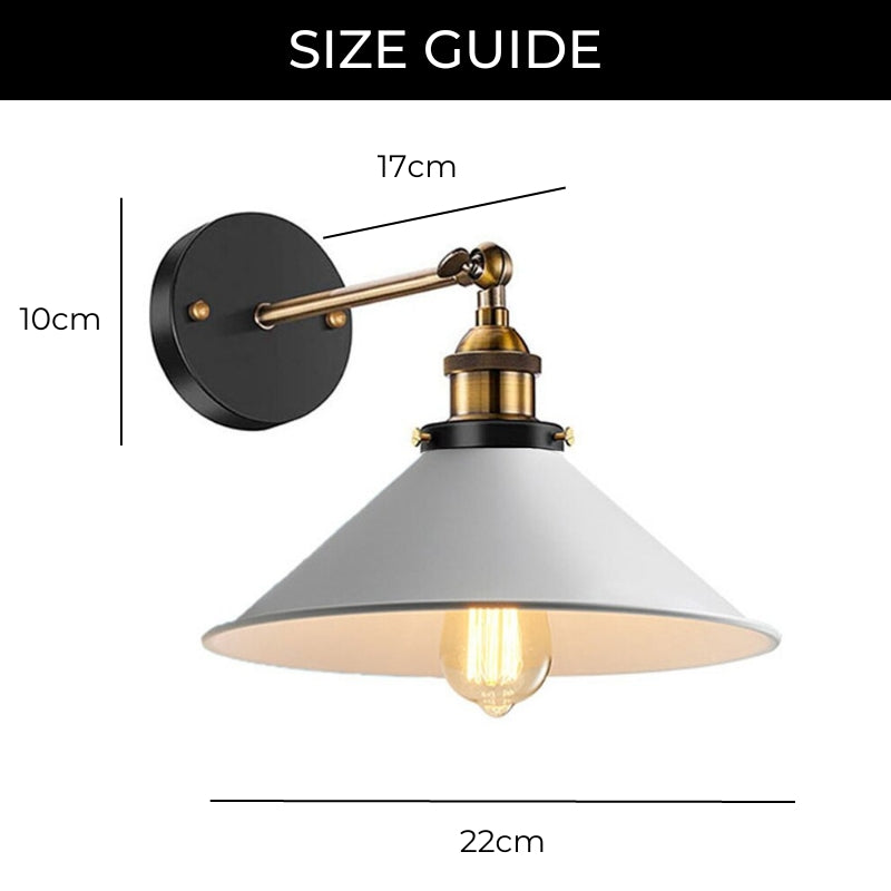 Witte industriële vintage wandlamp