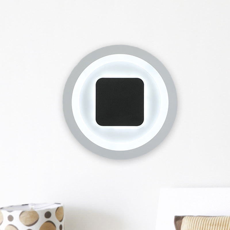 Quadratische en ronde wandlampen modernisme metaal LED slaapkamer wandlamp in zwart en wit
