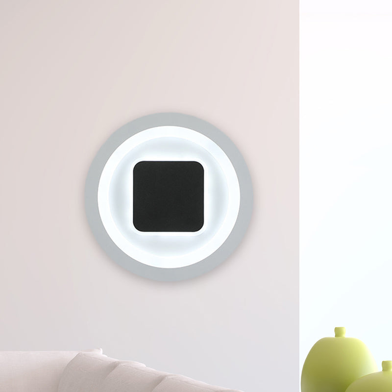 Quadratische en ronde wandlampen modernisme metaal LED slaapkamer wandlamp in zwart en wit