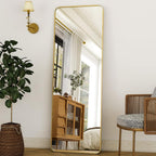 Avosian | Elegante Gouden Aluminium Frame Volledige Lengte Spiegel met Stand