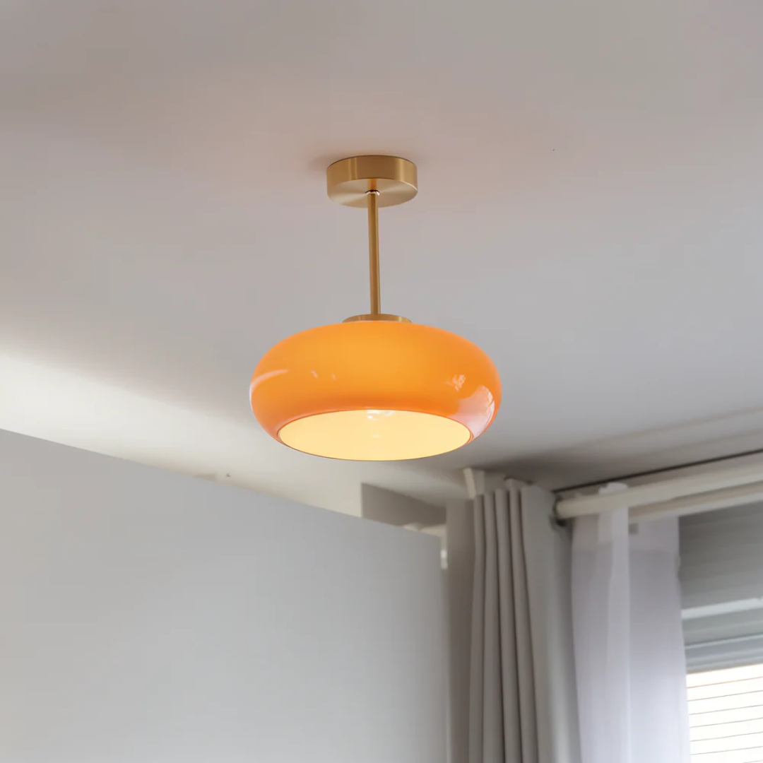 Vintage Gele Plafondlamp