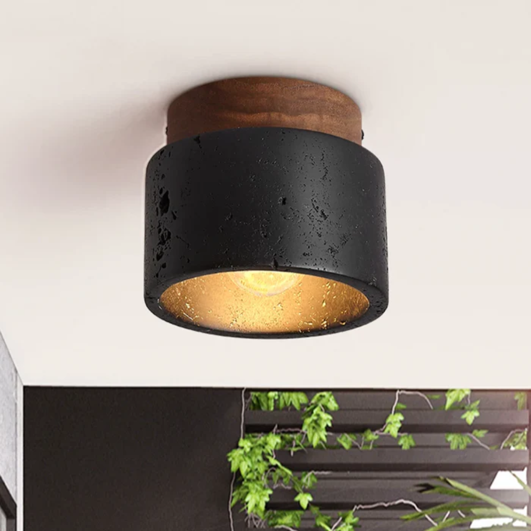 Plafondlamp met steenlook