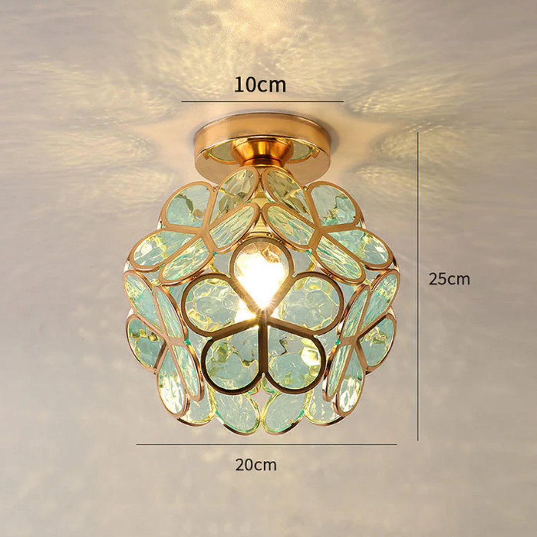 Luxe glazen bloemen plafondlamp