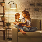 Arc vloerlamp met afstandsbediening & dubbele kap