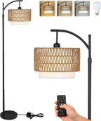 Arc vloerlamp met afstandsbediening & dubbele kap