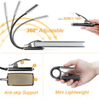 Koop 9 LED USB oplaadbare leeslamp voor lezen in bed - oogvriendelijk, traploos dimbaar | Kleine lichte clip-on leeslamp