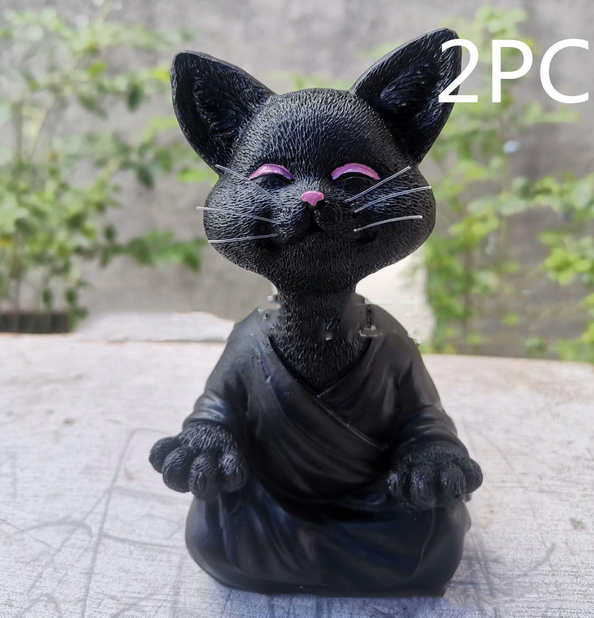 Speelse Zwarte Boeddha Kat Figuur Meditatie Yoga Verzamelen Blije Kat Decor Thuis Tuin Decoratie Tuin Ornament