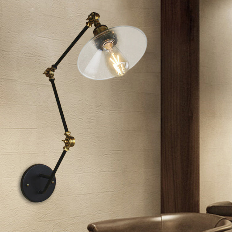 Messing Breedte Fakkel Wandverlichting Antiek Helder Glas 1 Licht Café Wandlamp Verlichtingssysteem