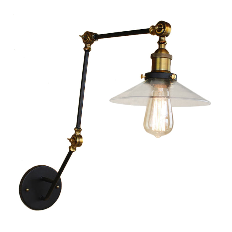 Messing Breedte Fakkel Wandverlichting Antiek Helder Glas 1 Licht Café Wandlamp Verlichtingssysteem