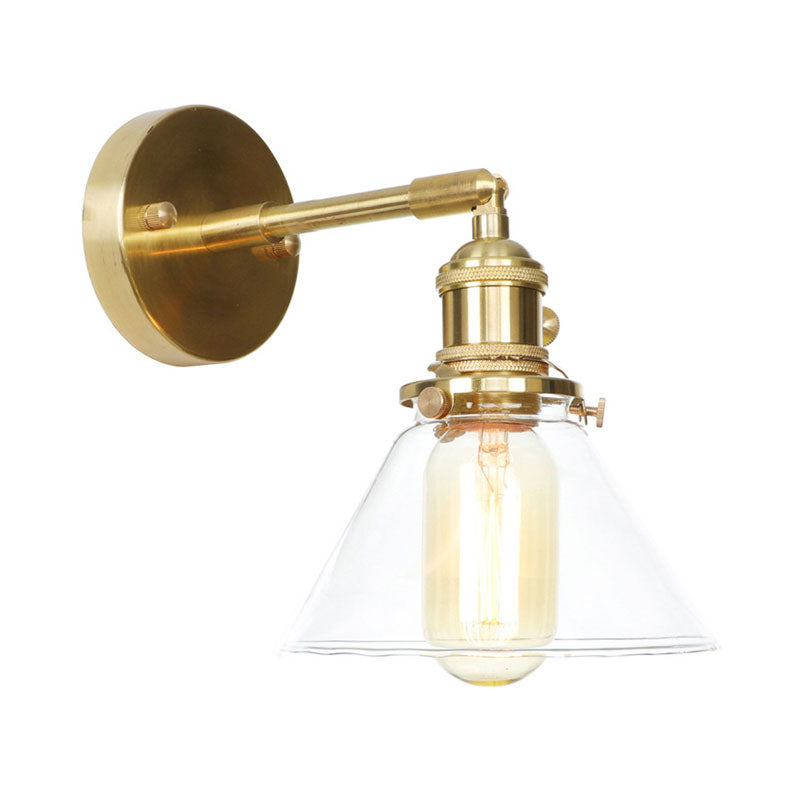 Kegel Wandlamp 1 Licht helder Glas rustieke antieke wandverlichting voor slaapkamer