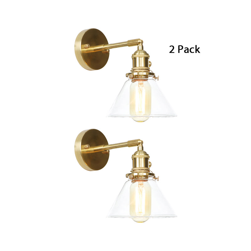 Kegel Wandlamp 1 Licht helder Glas rustieke antieke wandverlichting voor slaapkamer