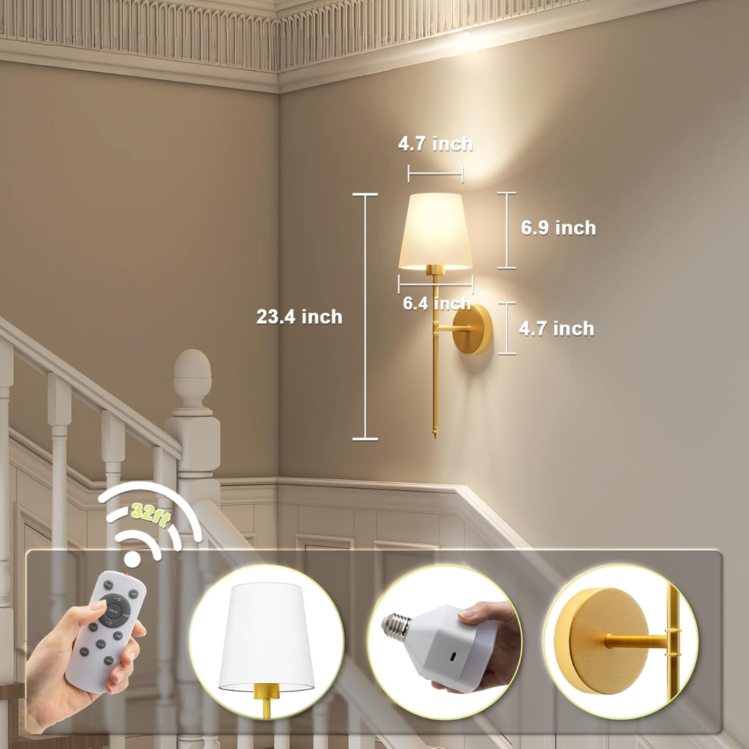 Draadloze wandlamp Avosian