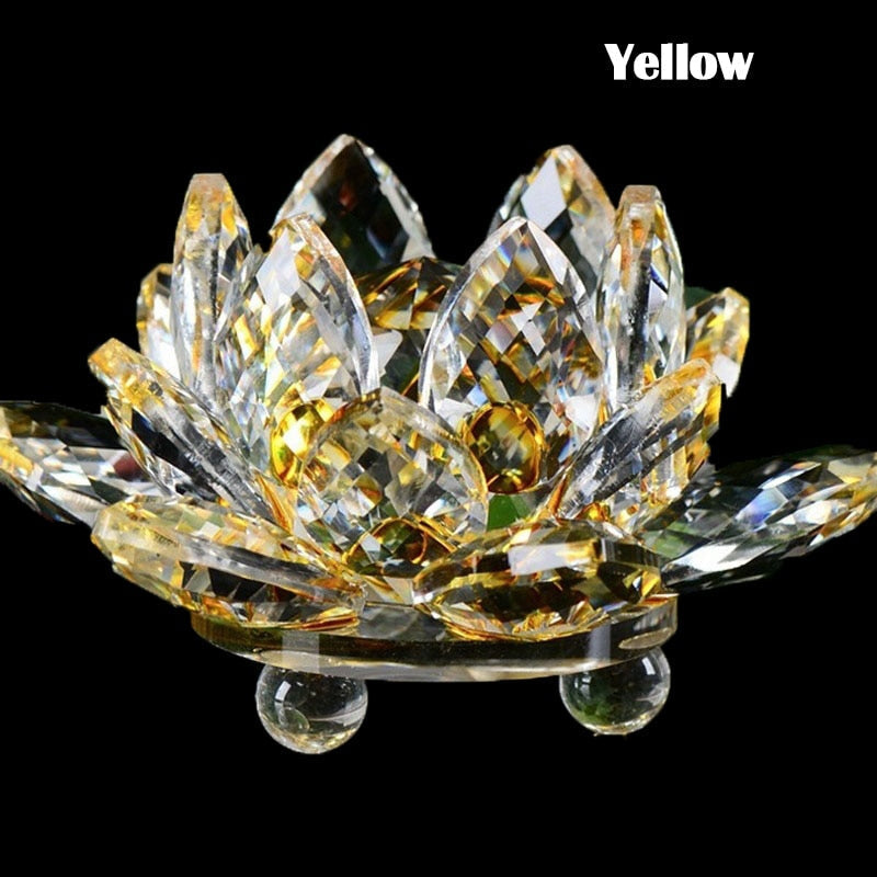 80Mm Kwarts Kristallen Lotus Bloem Ambachten Glas Fengshui Ornamenten Genezing Kristallen Thuis Feest Wicca Decor Yoga Cadeaus Souvenir