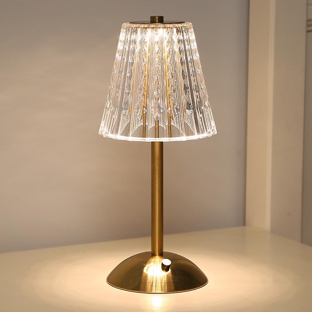 Gouden kristallen tafellamp